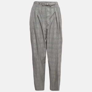 Zimmermann Grey Patterned Wool Belted Trousers XL