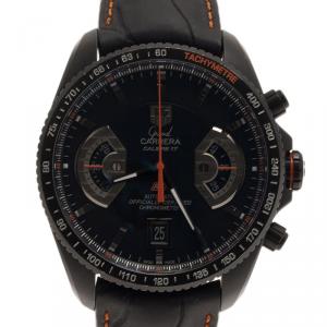 Pre Owned Tag Heuer Black Ion Plated Stainless Steel Grand Carrera Calibre 17 RS2 Men's Wristwatch 43MM (Limited Edition)
