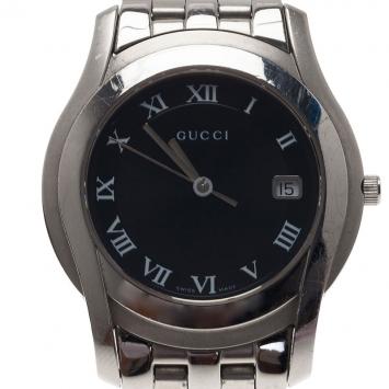 Pre Owned Gucci Metallic Black Leather Small Galaxy 