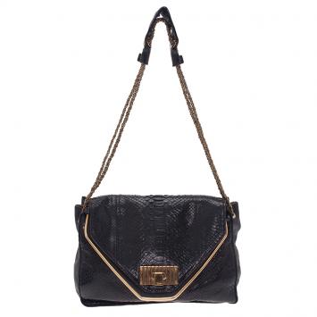 Chloe Black Python Medium Sally Shoulder Bag