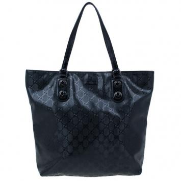 Gucci Black Coated Canvas Tall Tote