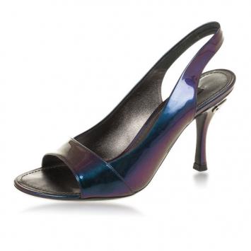 Louis Vuitton Purple Patent Slingback Sandals Size 36.5
