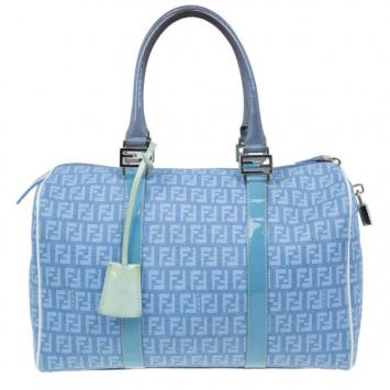 Fendi Blue Forever Zucca Boston Bag