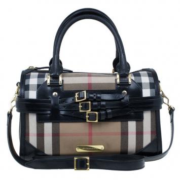 Burberry Medium Bridle House Check Bowling Bag