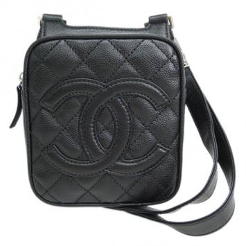 Pre Owned Chanel Black Caviar CC Mini Backpack