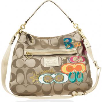 Coach Khaki Daisy Poppy C Applique Hobo