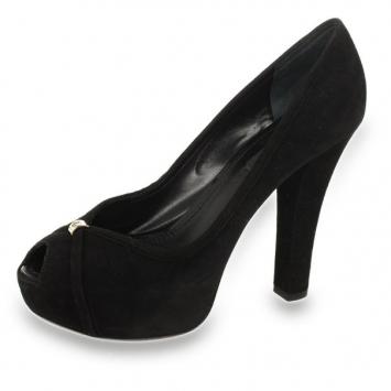 Louis Vuitton Black Suede Kimono Open Toe Platform Pumps Size 36.5