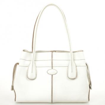 Tod's White Leather Small Tote