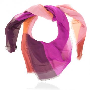 Burberry Mulberry Silk Multicolour Square Scarf