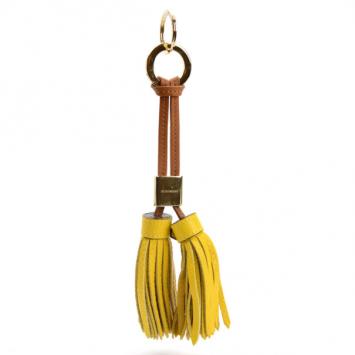Pre Owned Burberry Yellow Perryton Double Tassel Keyring