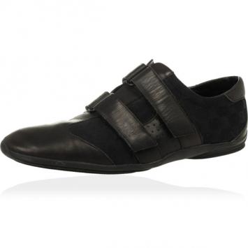 Pre Owned Gucci Black GG Double Velcro Sneakers Size 45