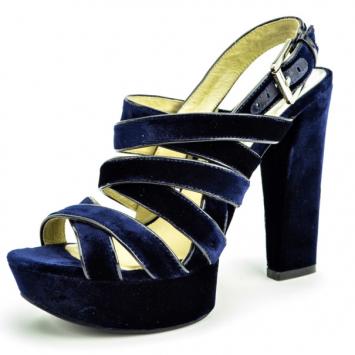MICHAEL Michael Kors Blue Velvet Faye Platform Sandals Size 38.5