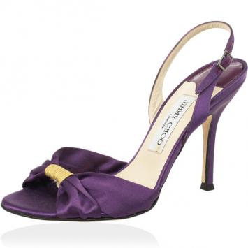 Jimmy Choo Purple Satin Slingback Sandals Size 38