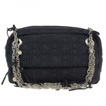 Carolina Herrera Brown Nylon Monogram Shoulder Bag