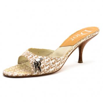 Christian Dior Diorissimo Padlock Key Mules Size 40.5