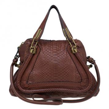 Chloe Brown Python Paraty Tote