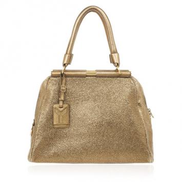 Yves Saint Laurent Metallic Gold Leather Rive Gauche Majorelle Bag