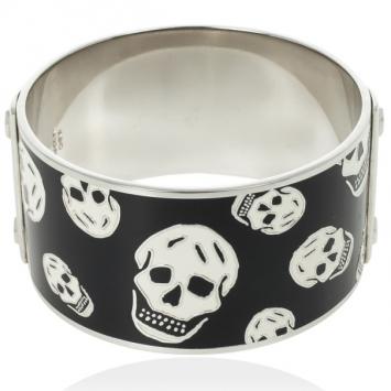 Alexander McQueen Skull-Print Enamel Bangle 20 CM