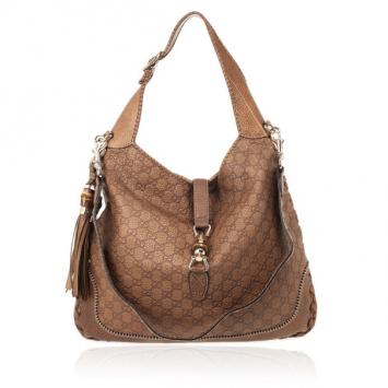 Gucci Deep Tan New Jackie Guccissima Leather Shoulder Bag