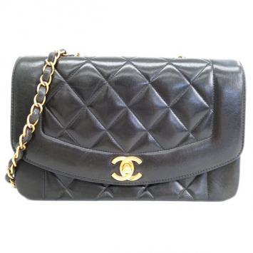 Chanel Black Lambskin Single Flap Shoulder Bag