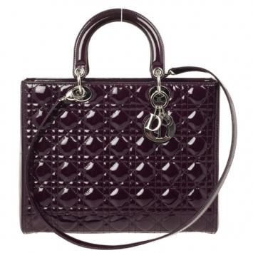 Christian Dior Purple Patent  Lady Dior Bag