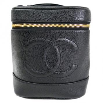 Pre Owned Chanel Black Caviar Vanity Bag