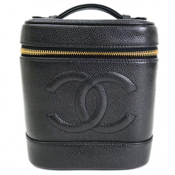 Pre Owned Chanel Black Caviar Vanity Bag