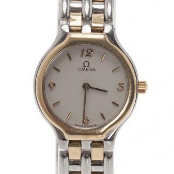 Omega White Stainless Steel Classic Women's Wristwatch 28MM