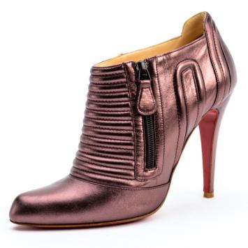 Christian Louboutin Purple Metallic Sigourney Ankle Boots Size 39