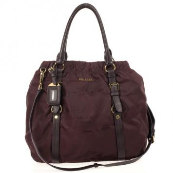 Prada Burgundy Tessuto Nylon Tote