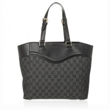 Gucci Grey GG Denim Canvas Tote