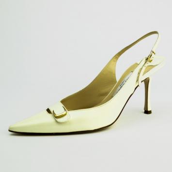 Jimmy Choo White Pointed Toe Slingback Sandals Size 40