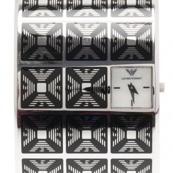 Emporio Armani White Stainless Steel Donna Women's Wristwatch 20MM