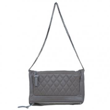 Jimmy Choo Taupe Leather Bex Clutch