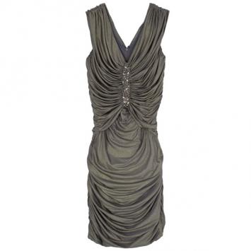 Tadashi Shoji Gold Embellished Dress S