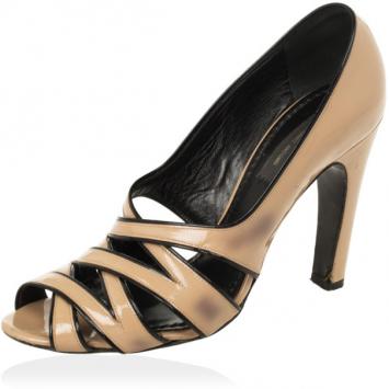 Marc Jacobs Nude Patent Leather Strappy Pumps Size 37.5