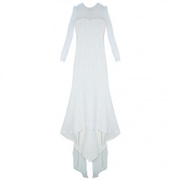 Antonio Berardi Silk-Blend Crepe and Lace Gown S