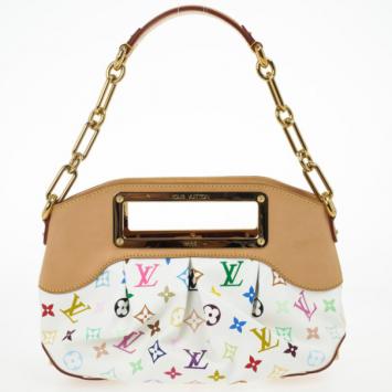 Louis Vuitton White Monogram Multicolor Coated Canvas 'Judy' PM