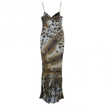 Just Cavalli Animal Print Silk Maxi Dress S