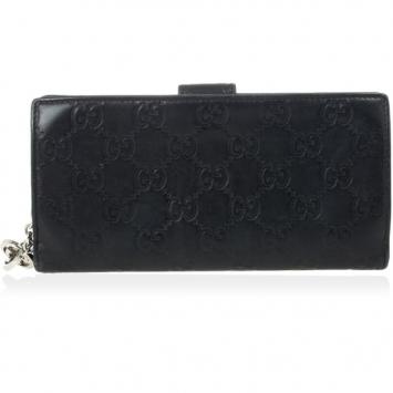 Gucci Black Guccissima Leather Continental Wallet