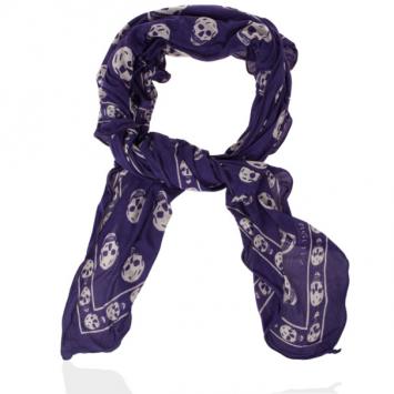 Alexander McQueen Purple Skull Scarf