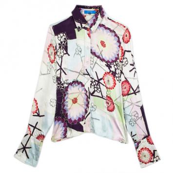 Escada Sport Floral Printed Silk Shirt S