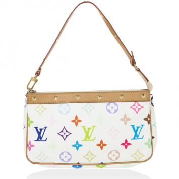 Louis Vuitton White Multicolore Monogram Pochette Handbag