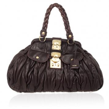Miu Miu Purple Mattelasse Large Coffer Tote