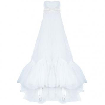 Vera Wang Briana Strapless Pleated Wedding Dress M