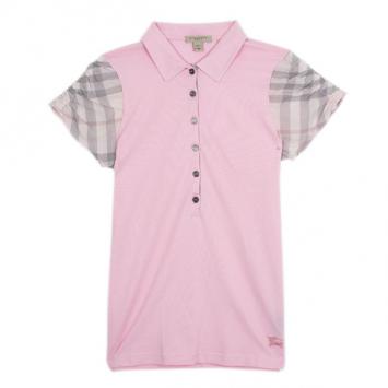 Burberry Pink Check Nova Polo T-Shirt M