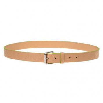 Pre Owned Fendi Zucca Beige Leather Belt 105CM