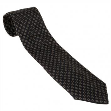 Pre Owned Fendi Black Silk Embroidered Tie