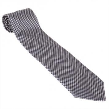 Pre Owned Fendi Black and White Embroidered Tie