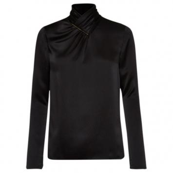 Jason Wu Black Hammered Silk Blouse S